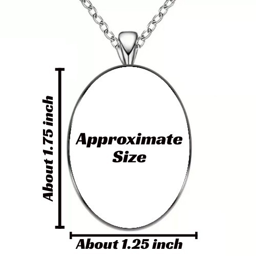 Christmas Santa Claus And Snowman With Gifts Oval Pendant Necklace
