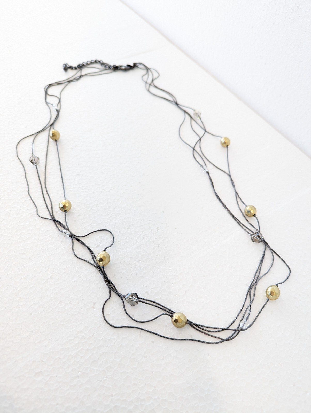 Chicos Necklace Womens 34″ Adjustable Beaded Layered Boho Mature Casual Office