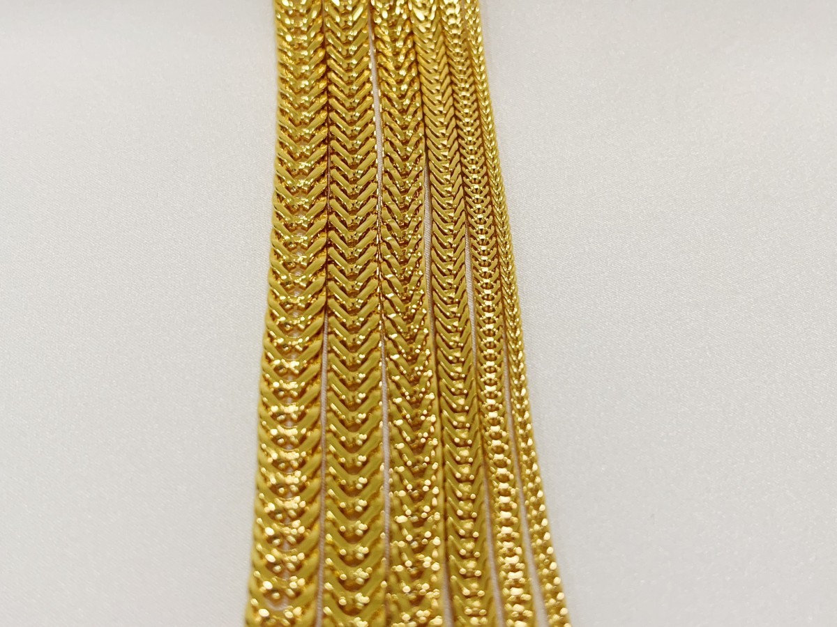 18K Yellow Gold 2mm-7mm Franco Square Box Chain Necklace Men Womens 18″- 28″