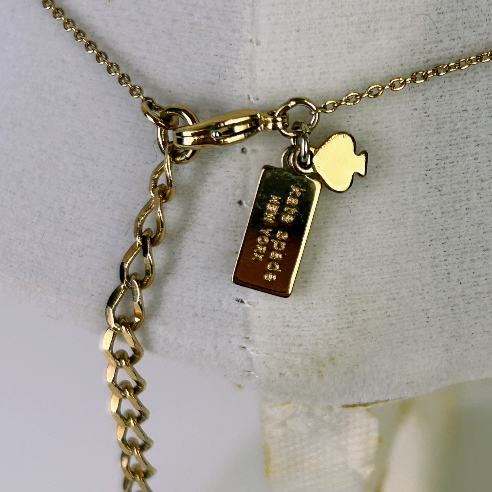Kate Spade One in a Million Pendant Necklace D Initial Engraved Gold Adjustable