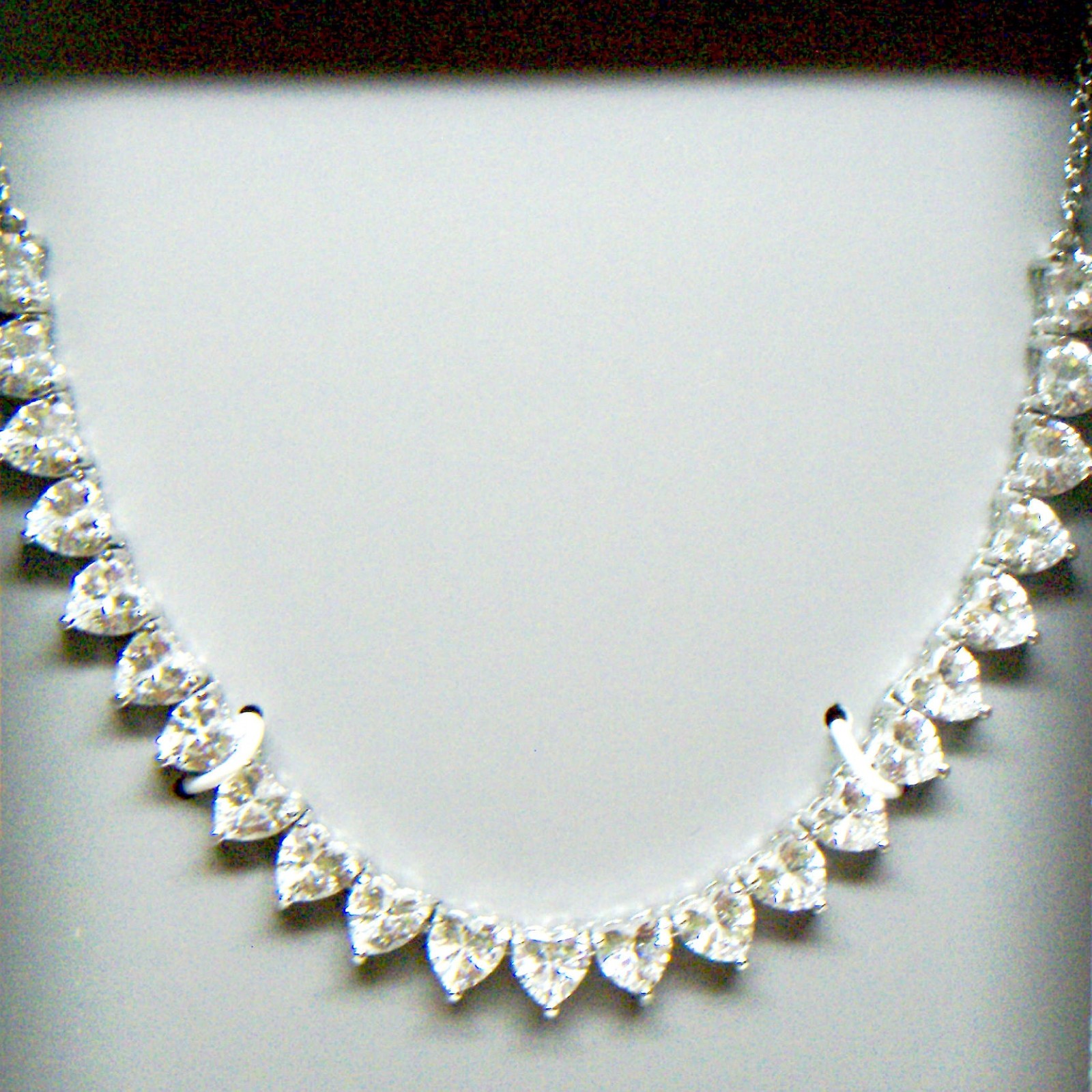 Believe by BRILLIANCE Fine Silver Plated 23 Cubic Zirconia Hearts 18+in Necklace