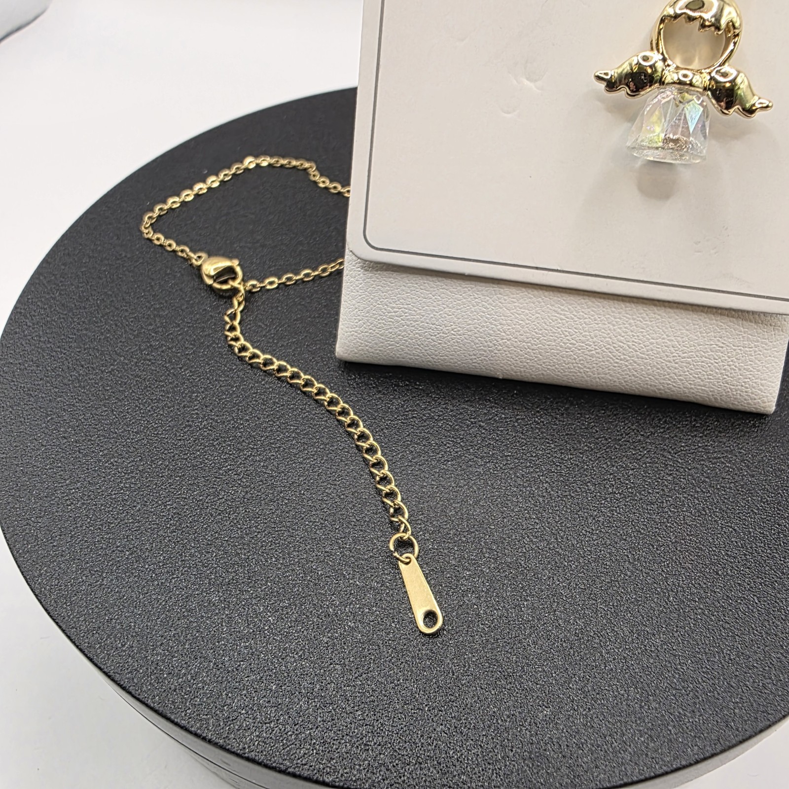 Stainless Steel Copper Plated 16″Necklace w/19mm Angel Pendant