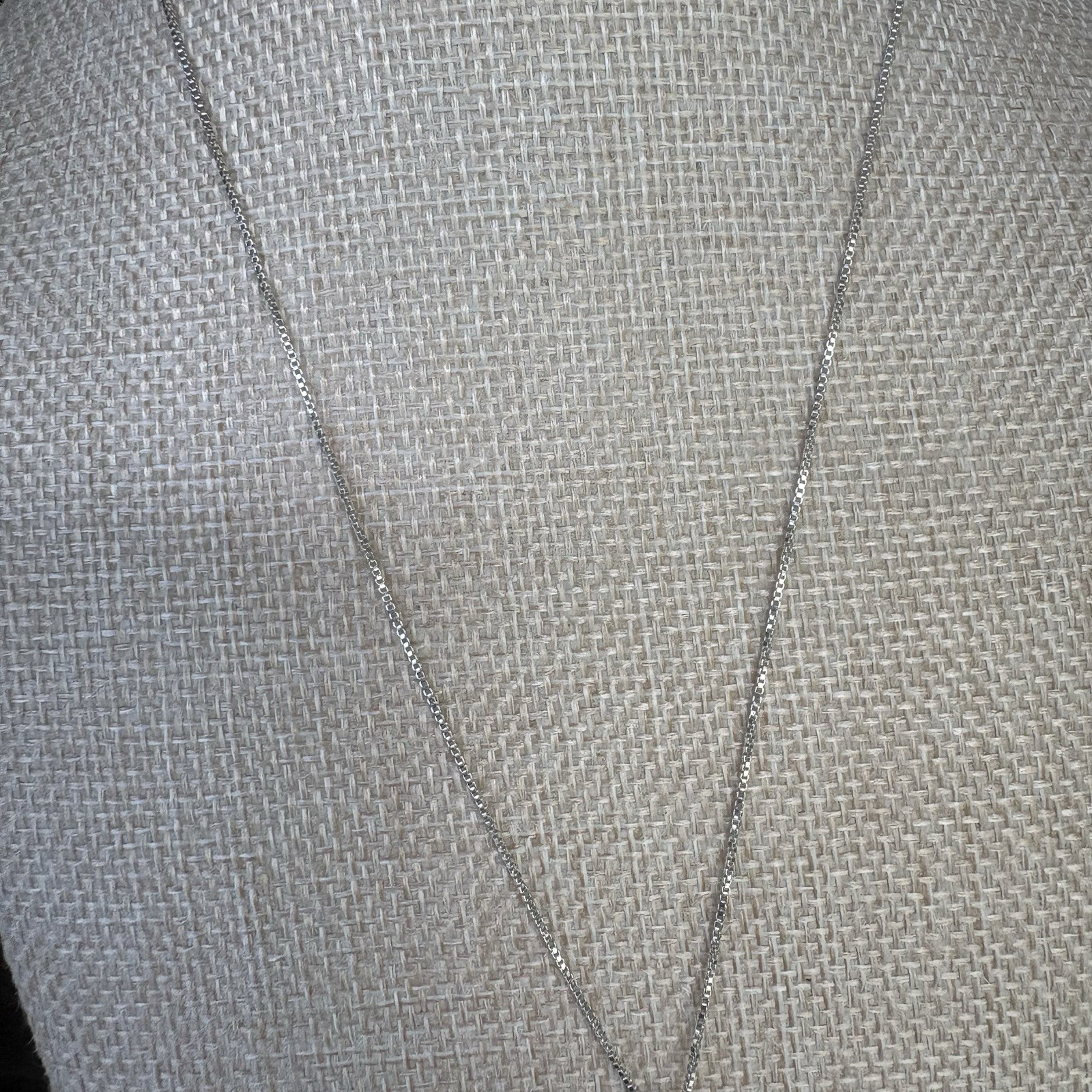 925 Sterling Silver Italy Box Chain Necklace Pink CZ Heart Pendant 18” Excellent
