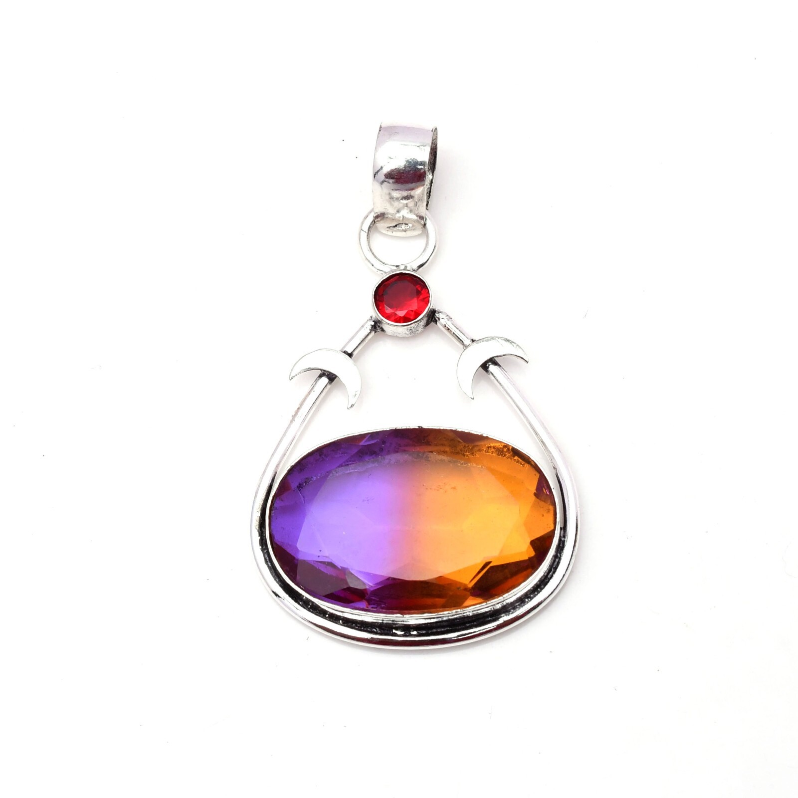 Bi Color Tourmaline Gemstone 925 Sterling Silver Handmade Jewelry Pendant 2.05″