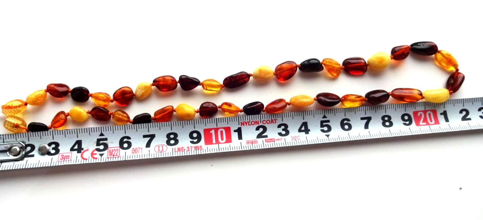 Genuine Baltic Amber Necklaces Polished Oval Multicolored Beads 46cm (18″)