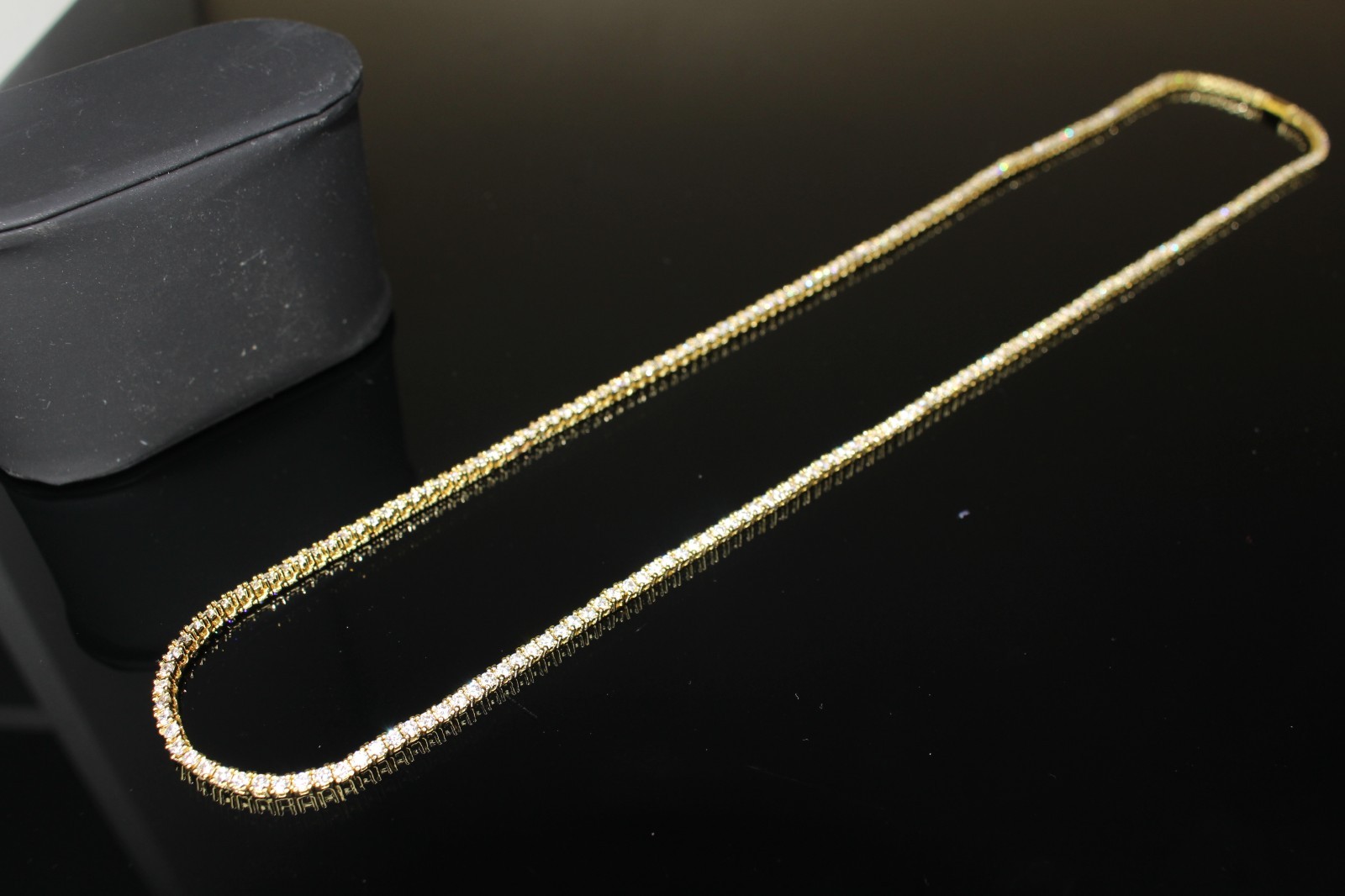 14k STAMPED 2mm Tennis Chain Necklace 10.6ctw Lab Sim VVS1 Diamonds GOLD 12g+