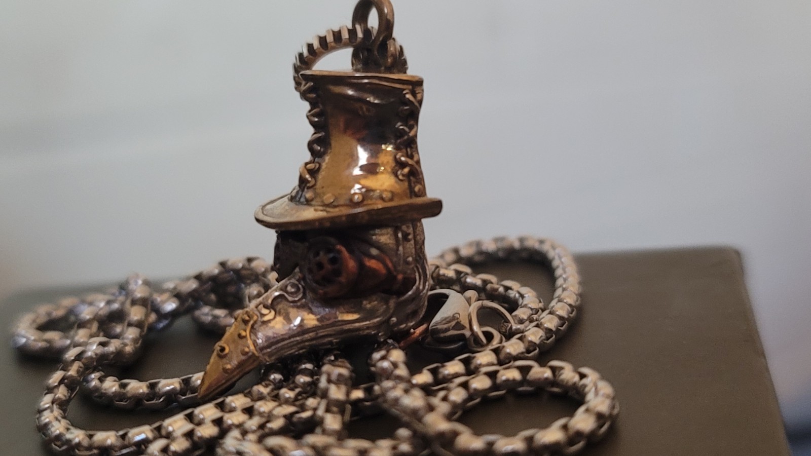 Plague Doctor 925 Base With Copper Brass Accents Steel 20in Chain 10.1grams