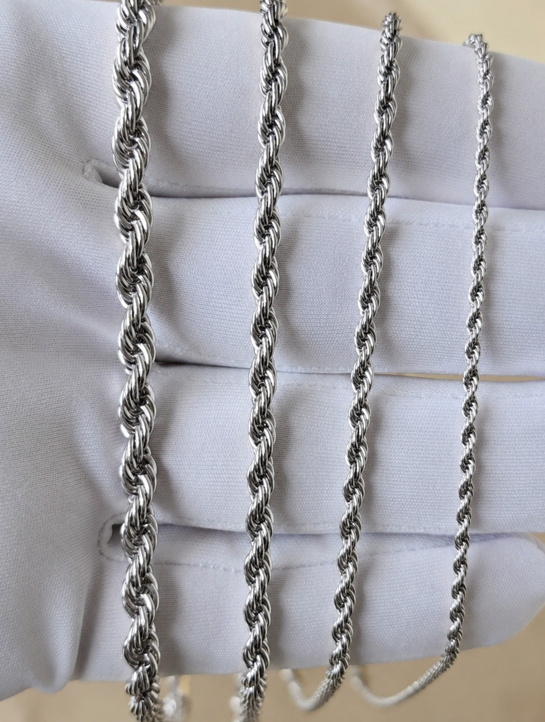 Stainless Steel Rope chain 2,3,4,5mm Size 16-24in HipHop Jewelry Men, Women Gift