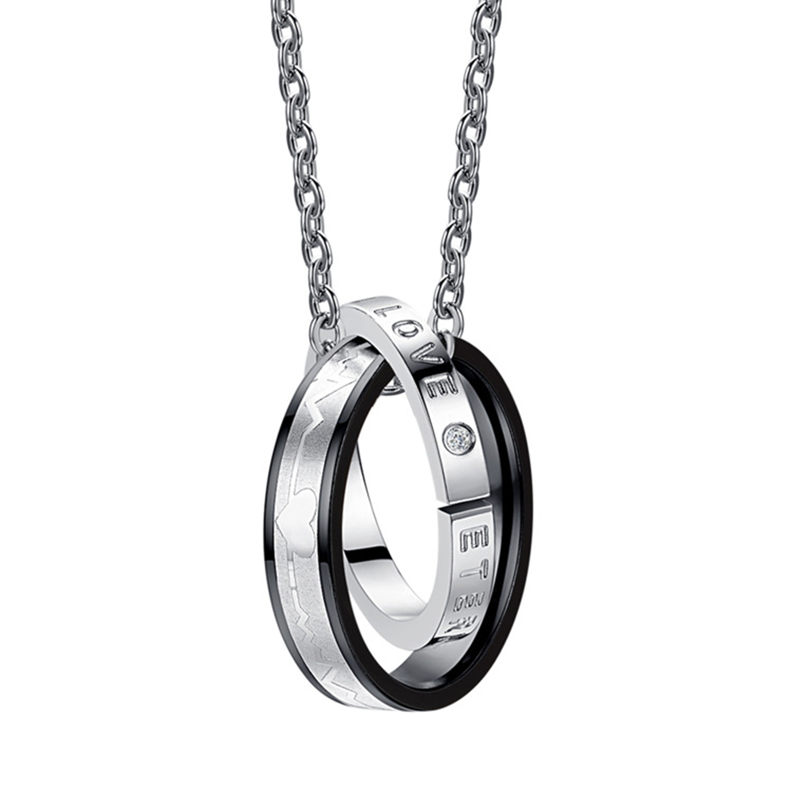 2pc Couples Eternal Love Interlocking Ring Pendant Necklace Valentine’s Day Gift