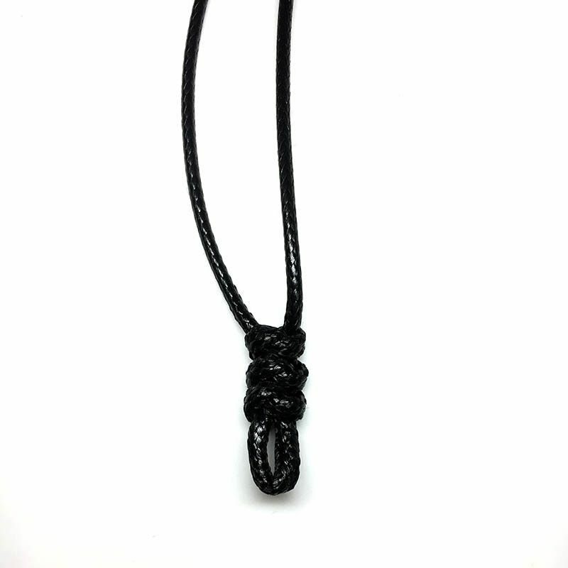 Necklace Black Leather Rope Lucky Adjustable Rope Chain Collar Diy Pendant