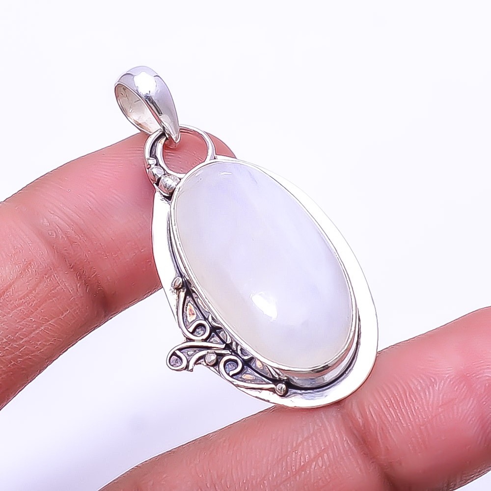 Rainbow Moonstone – India Handmade 925 Sterling Silver Pendant 1.76″ P951639921
