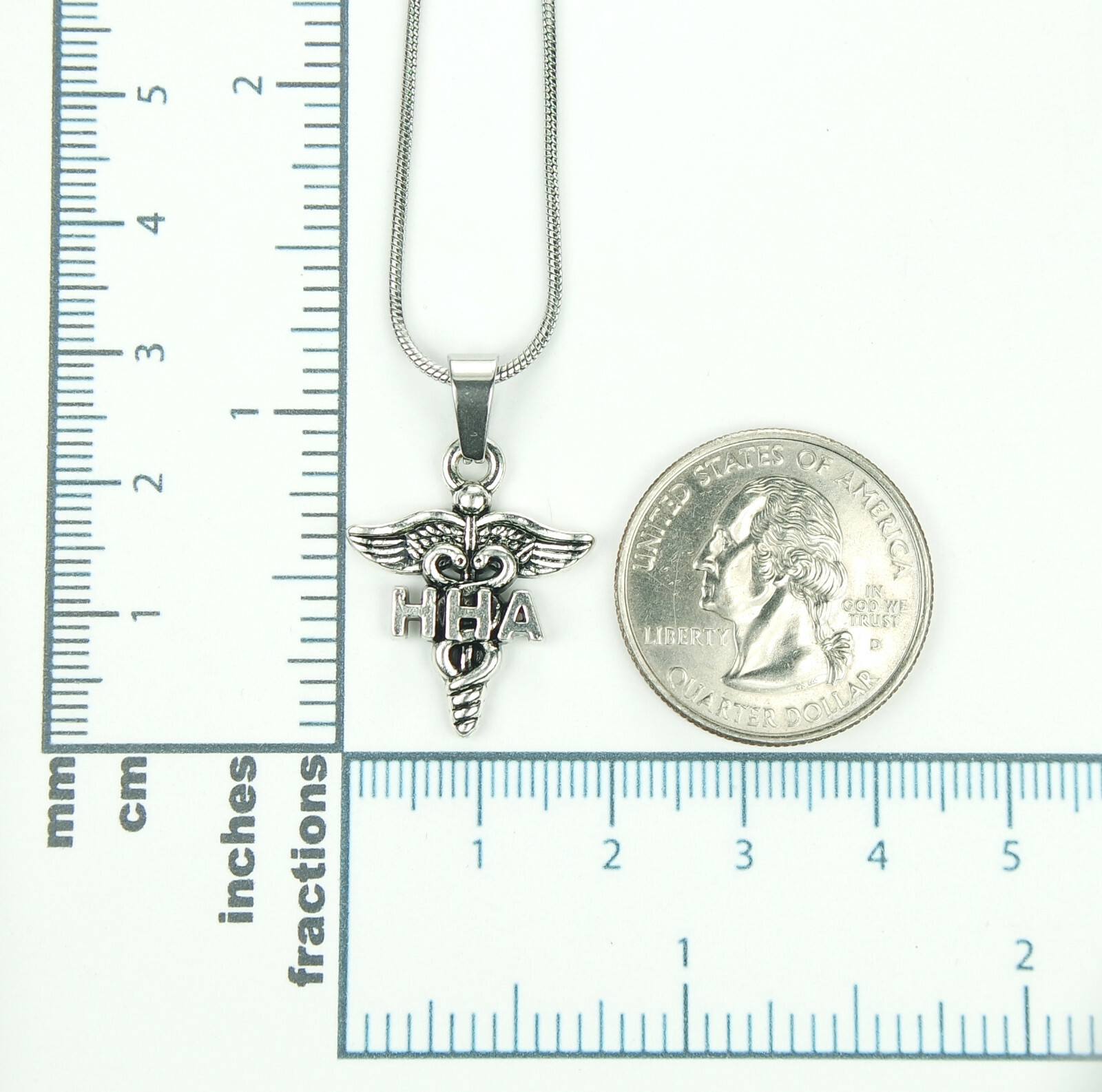 HHA Necklace Home Health Aide Medical Caduceus Symbol charm pendant jewelry nb