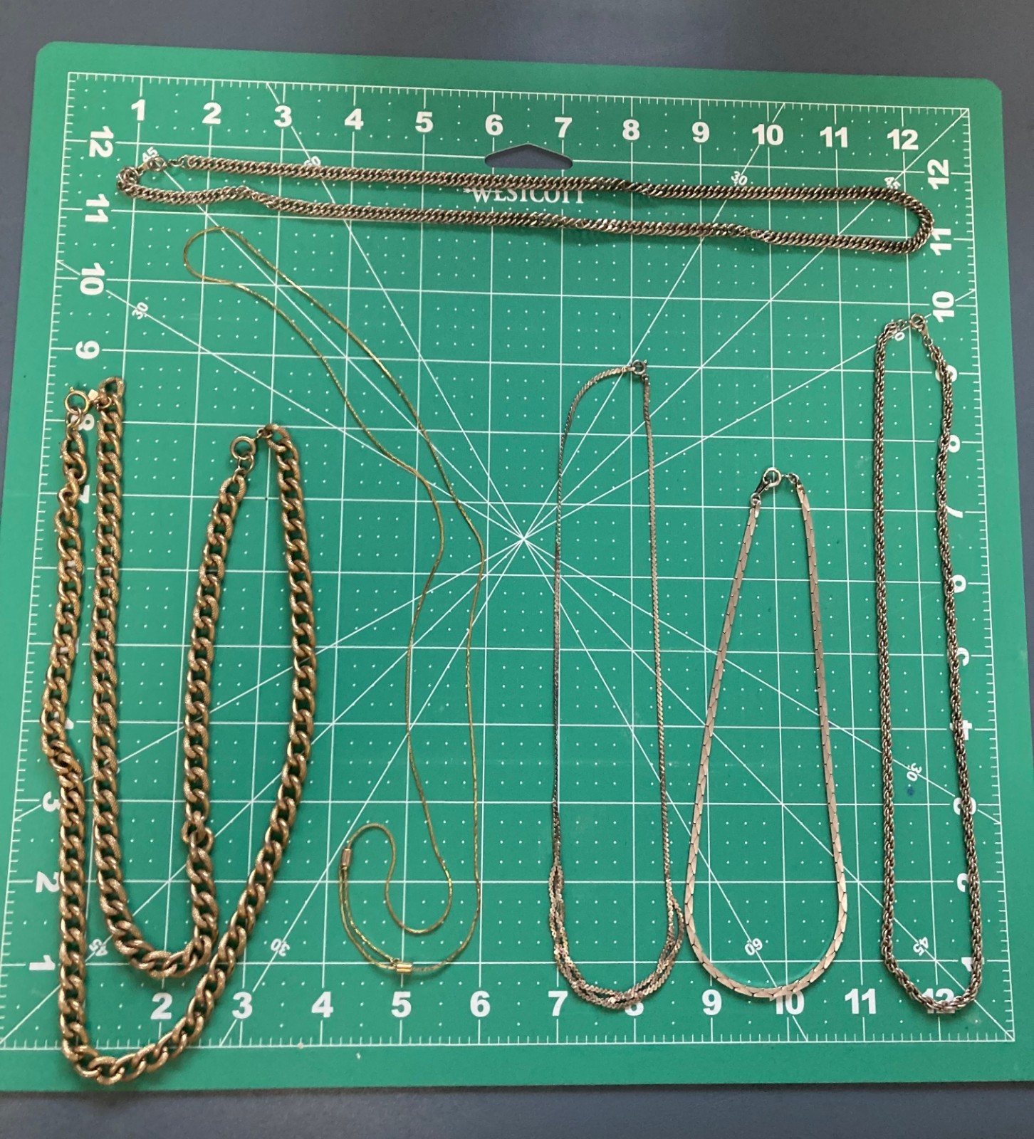 Lot of 6 Gold And Silver Tone Necklace Chains~Various Styles and Lengths