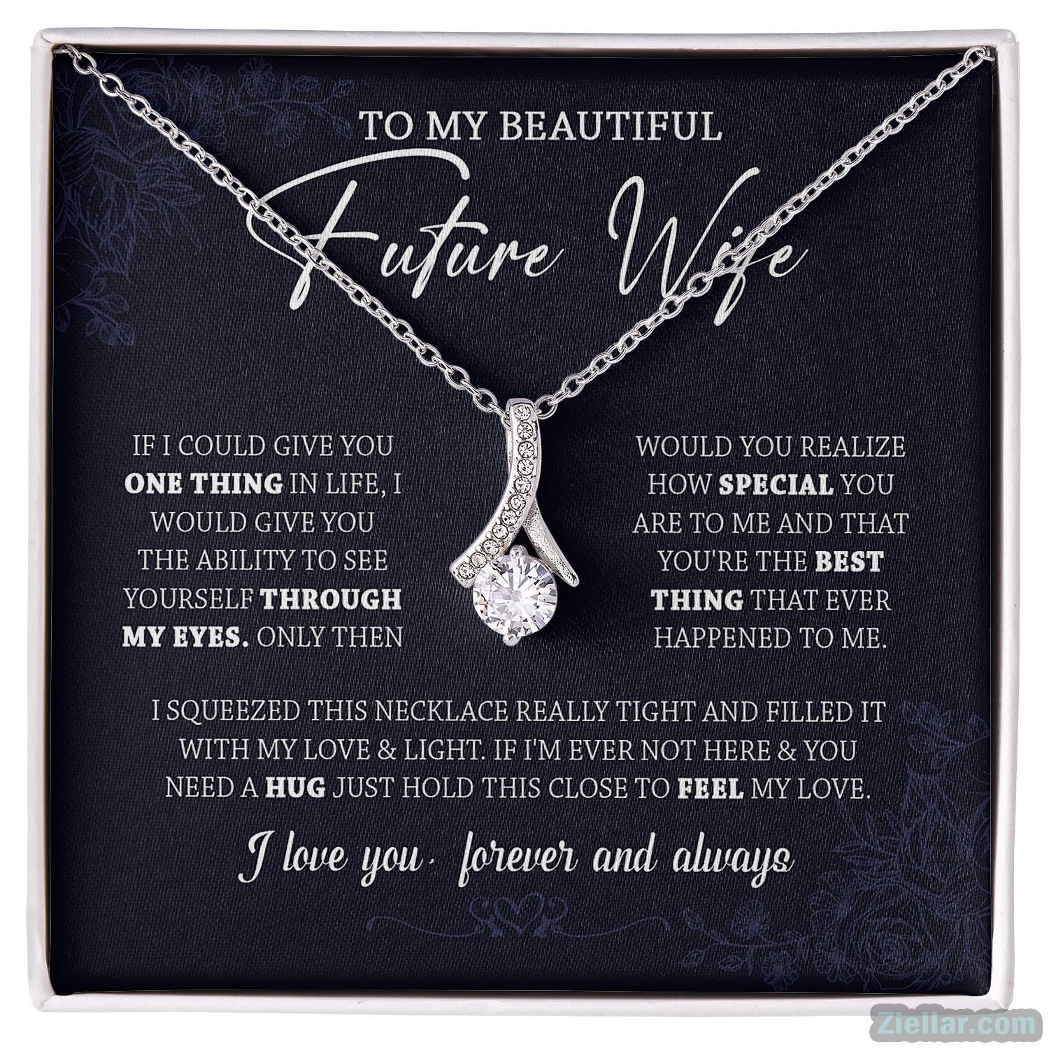 To My Future Wife Necklace, Birthday Valentine Jewelry Gift for Girlfriend