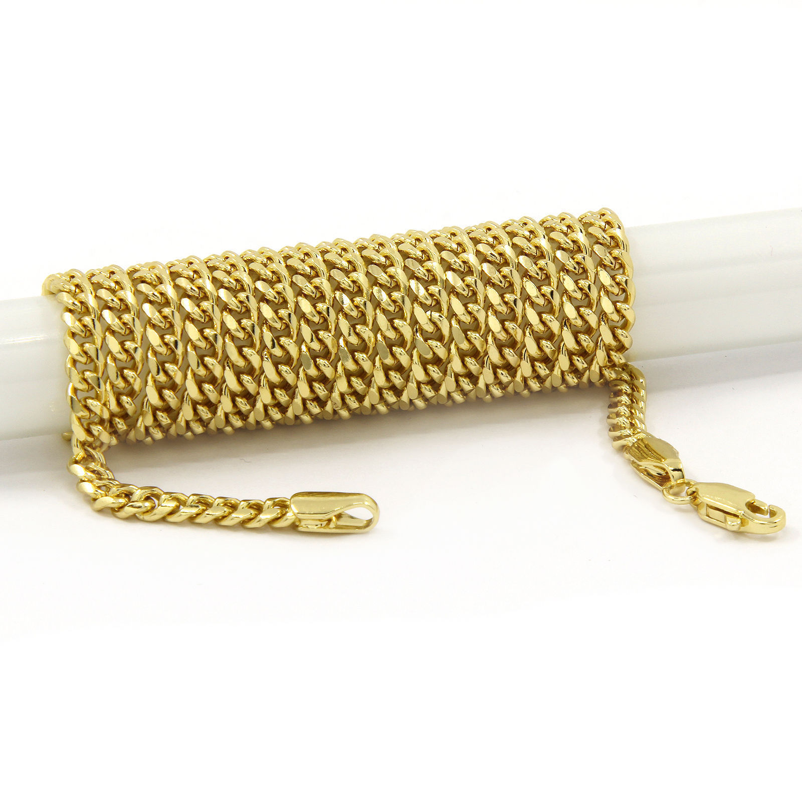 14k Gold Plated G, R Buddha 3 Pendant Cubic-Zirconia 30 30 24 Cuban Chain