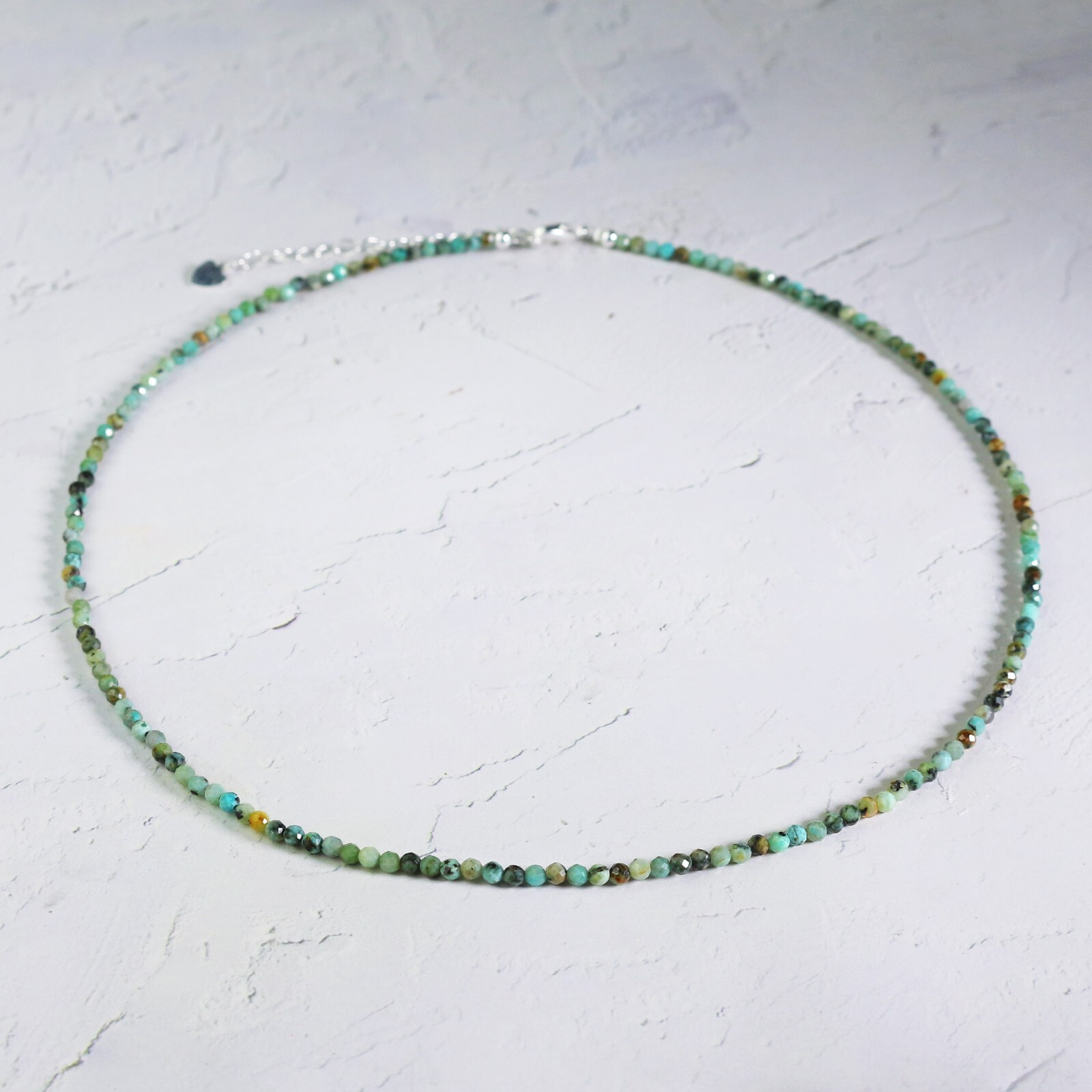 Aafrican Turquoise Choker Delicate Stone Beads Necklace Crystal Dainty Choker