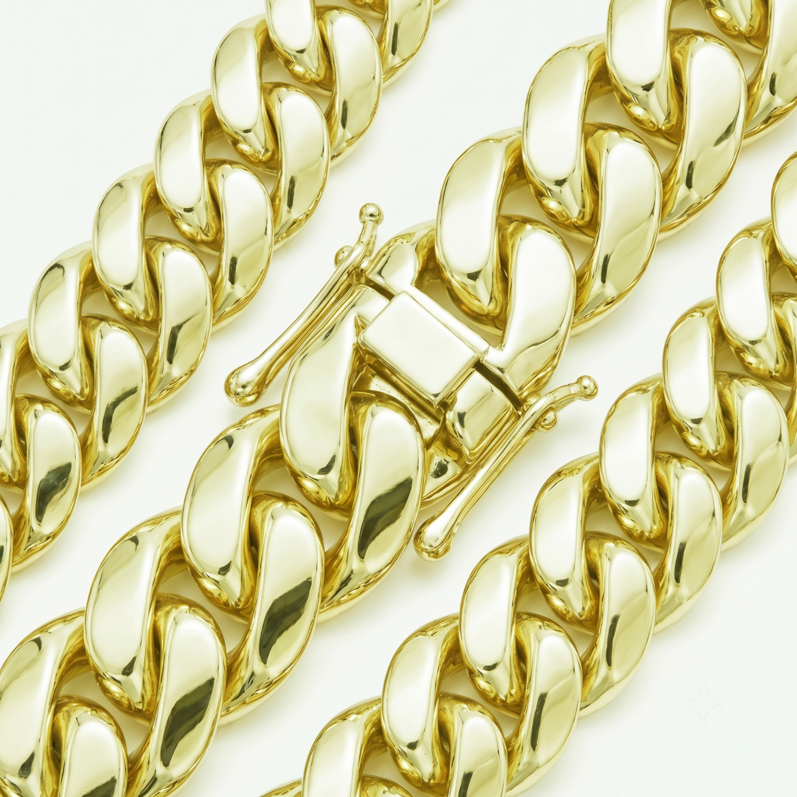14k Gold Plated Stainless Steel Cuban Link Chain Necklaces and Bracelet for Men