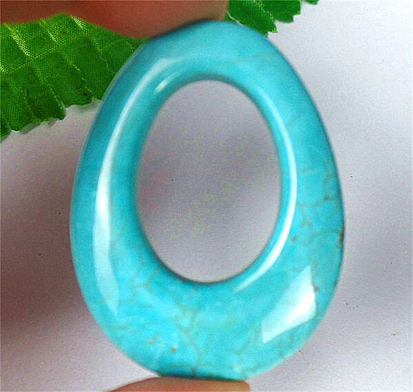 47x36x7mm Blue Turquoise Hollow Out Teardrop Pendant Bead AD64243