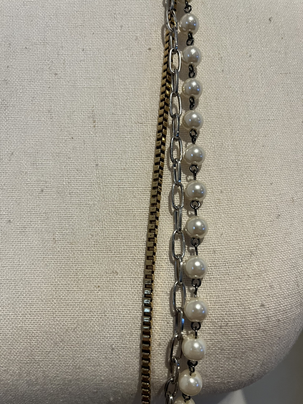 Designer Y2K Betsey Johnson Pearl Multi Chain Necklace