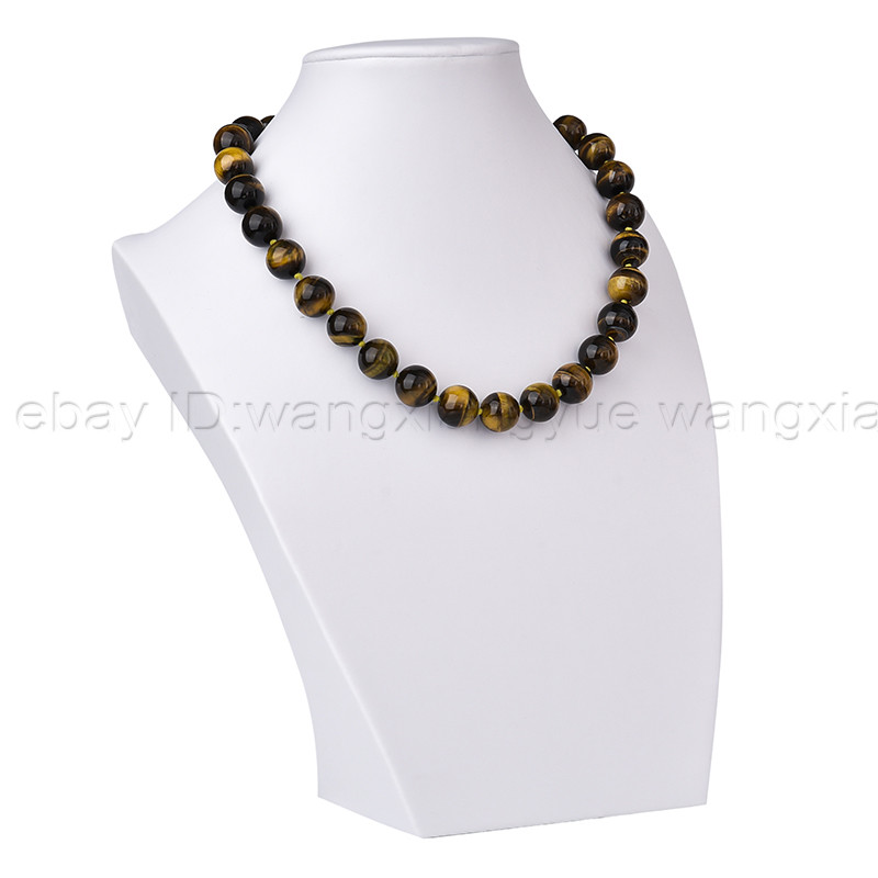 Long 18″ 24″ 36″ 48″ Natural 6/8/10/ 12mm Tiger’s Eye Gems Round Beads Necklace