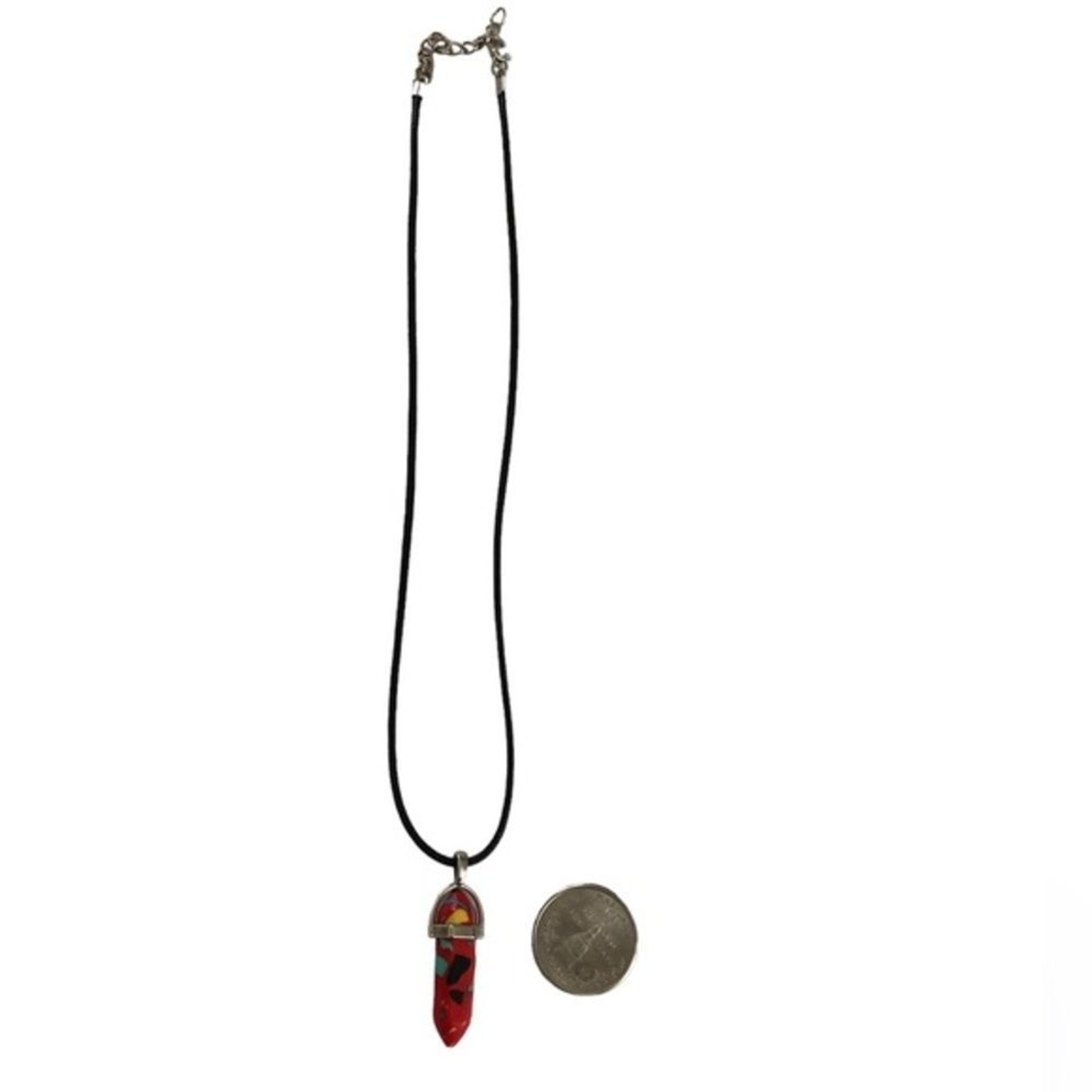 NEW PENDANT HEALING PROTECTION MULTI COLORED RED BLUE YELLOW NECKLACE
