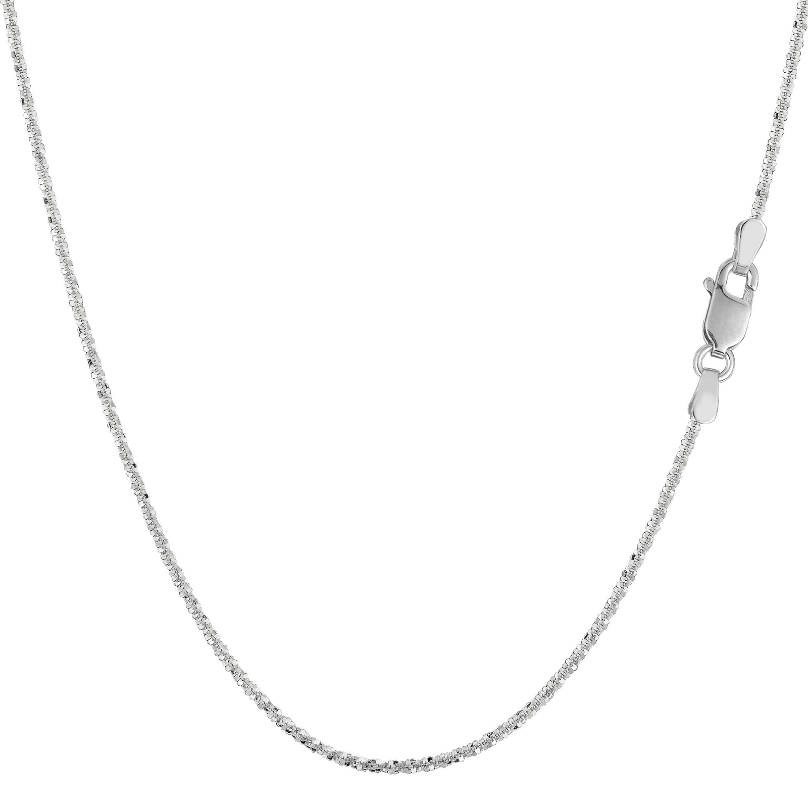 14k White Real Gold Sparkle Chain Necklace, 0.9mm, 20″