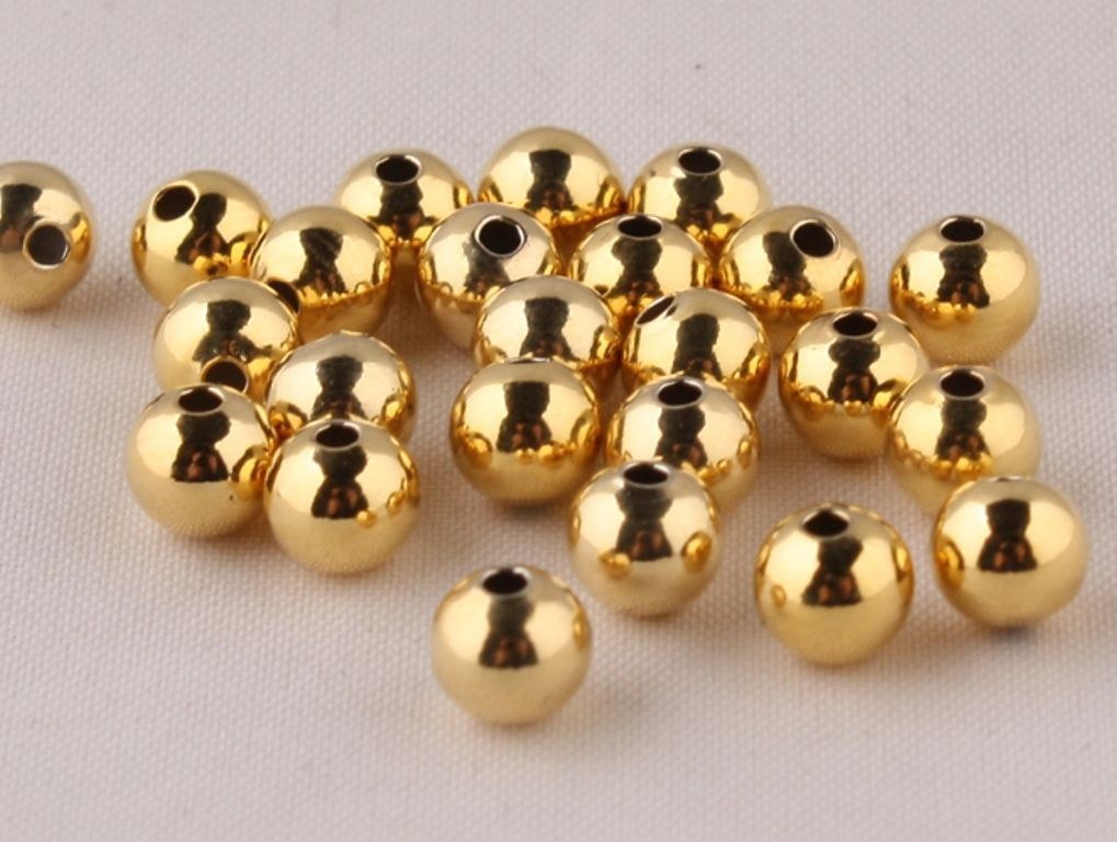 10PCS – HOT SALE Pure 14K Yellow Gold Beads / 3mm Lucky DIY Loose Beads Pendant