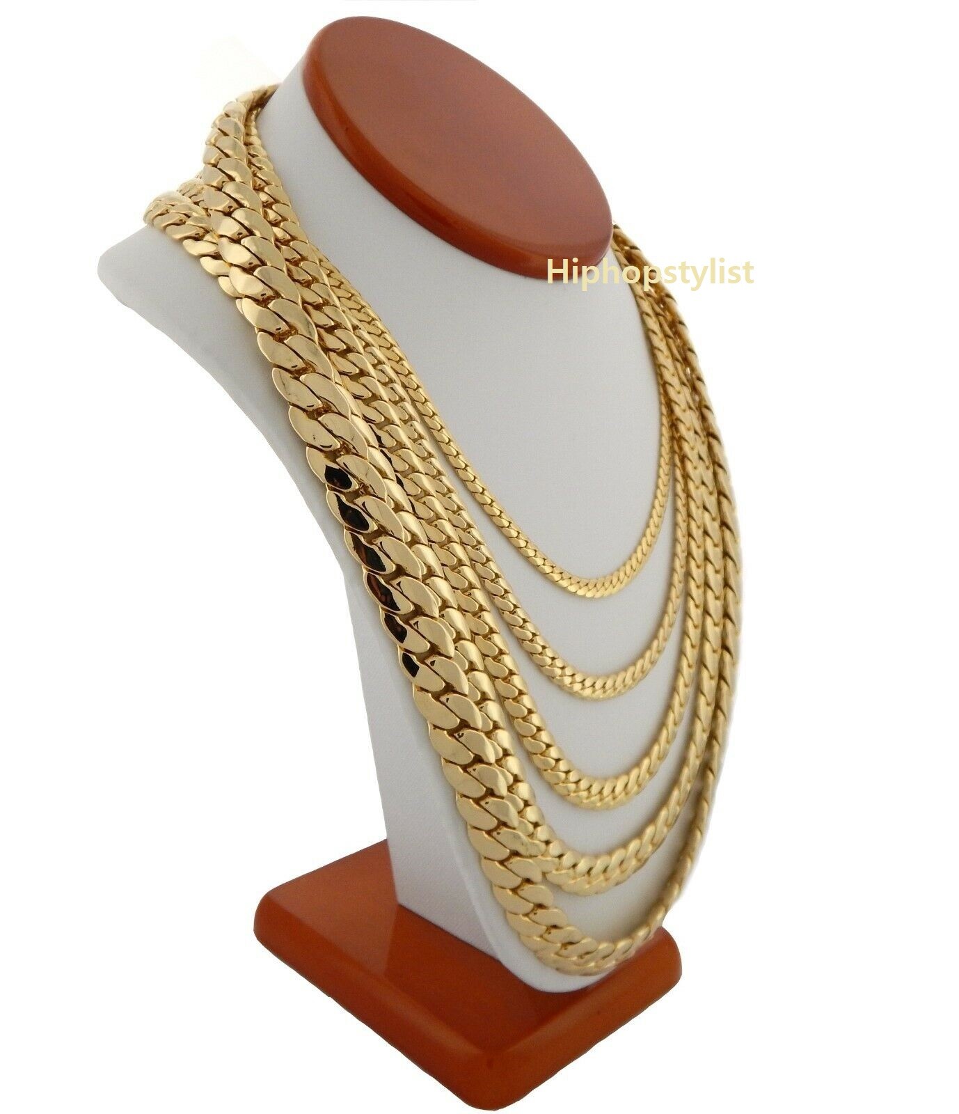 Miami Cuban link Chain Bracelet 5mm 12mm 8″ 20″ 22″ 24″ 26″ 30″ 14k Gold Plated