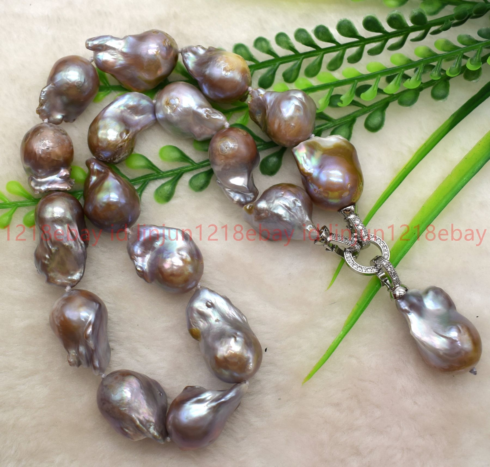 Beautiful Natural 15-20mm Purple Baroque Pearl Gems Pendant Necklace 16-28in