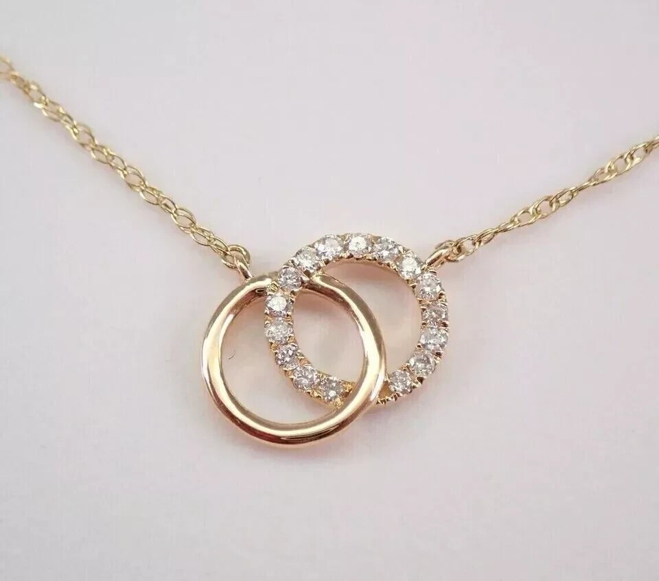 1Ct Round Cut Simulated Diamond Women’s Circle Pendant In 14K Yellow Gold Plated