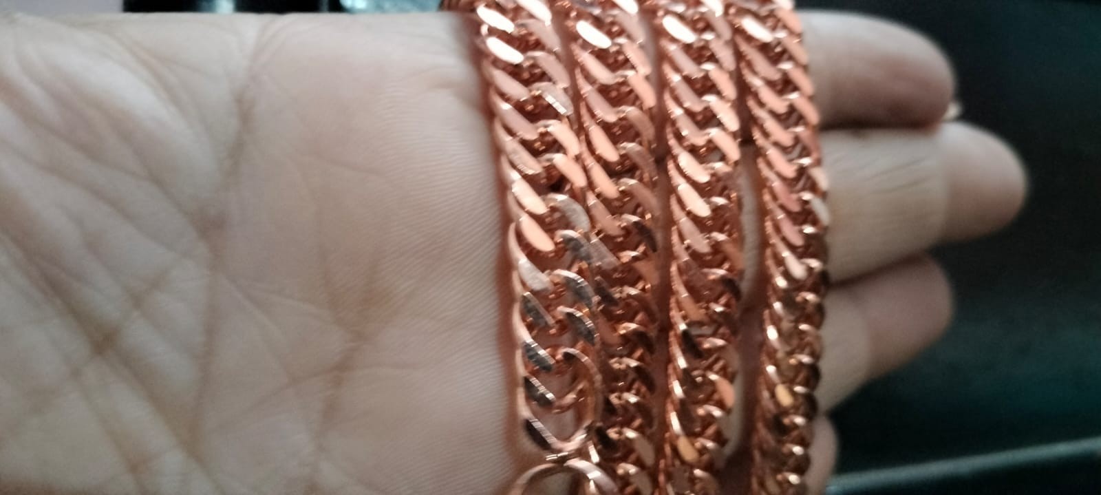 Pure Solid Coppe Chain Solid Arthritis Cuban Chain Curb Link Rider Unisex chain
