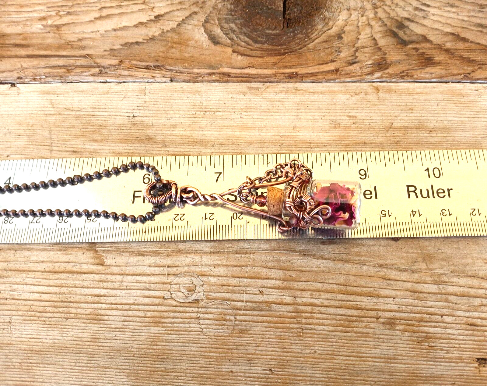 Fairy Bottle Necklace, Hand-wrapped Boho Pendant, Romantic Renaissance Style