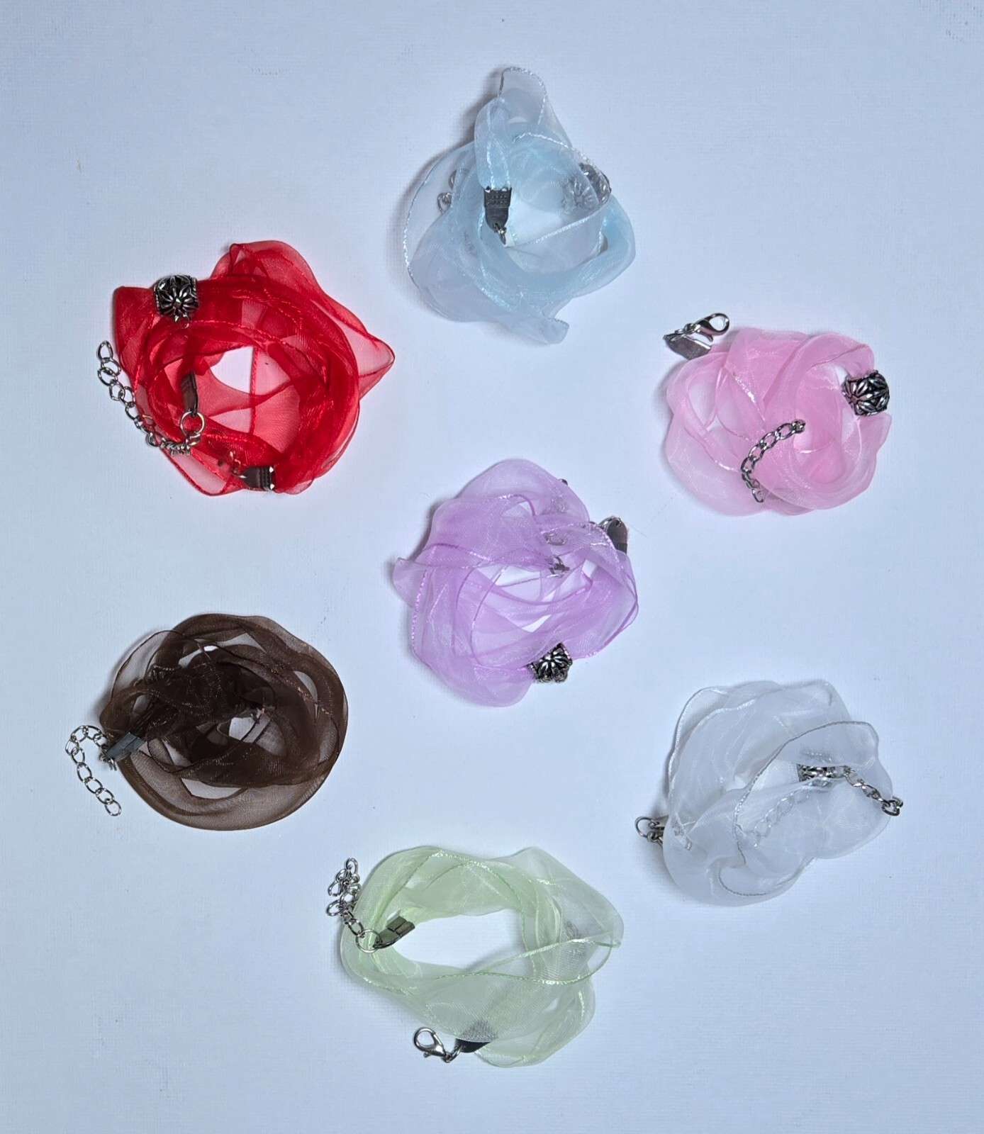Necklace Cord Simple Sheer Ribbon Jewelry Making Multi Cord 18″ 50 pcs