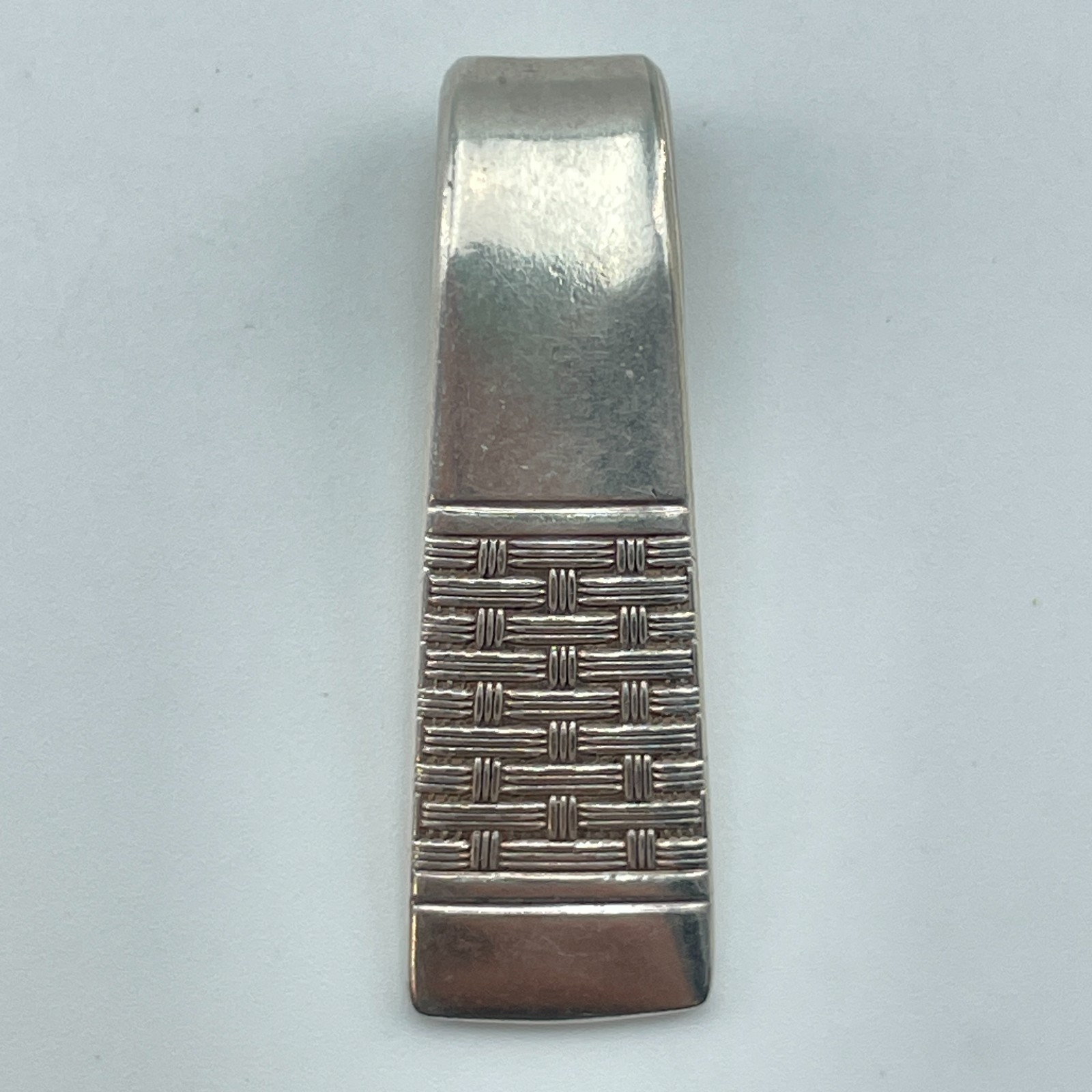 Silver Plated Basket Weave Pendant Bail Slide Enhancer No Chain 1.5in Fashion