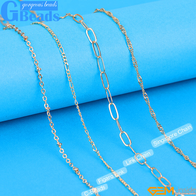 39.3inch Brass 14K Gold Filled Women Cable Chains for Necklace Jewelry Making