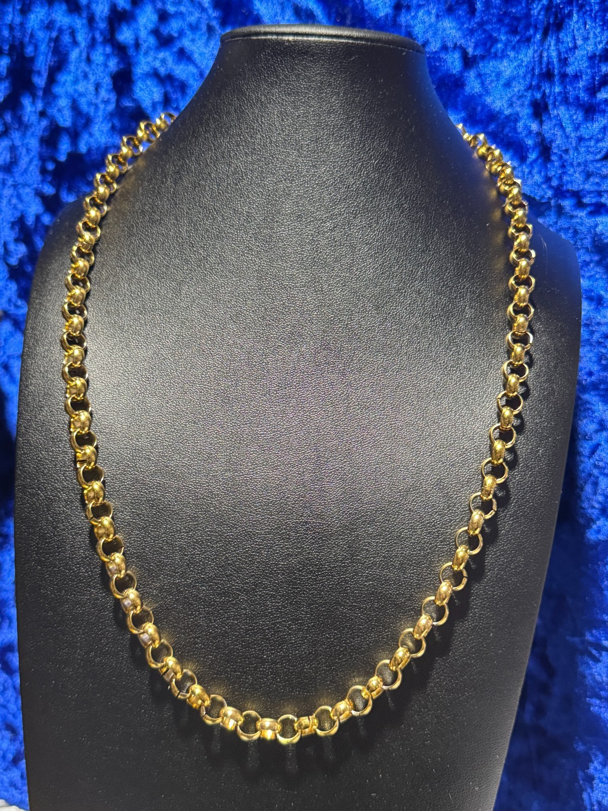 Rollo Chain Necklace 8 Mm Golden Plated or Steel Silvery Grey 24″ Real Nice