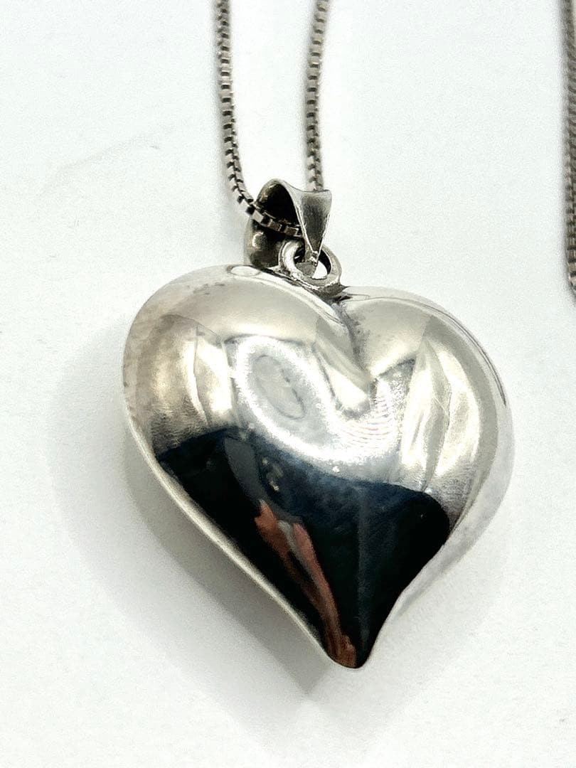 Vintage Heart Necklace Puff Necklace Men Women