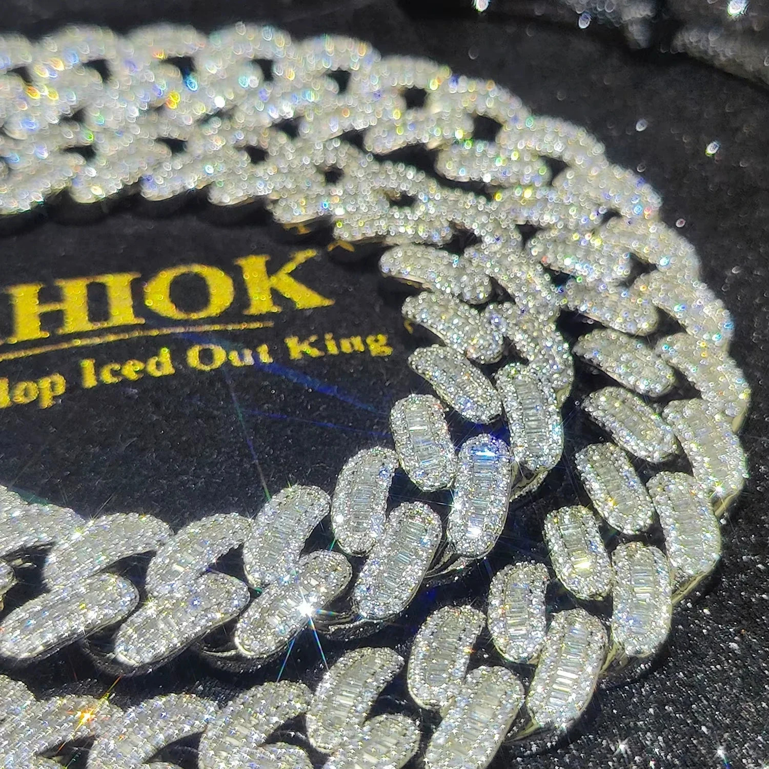 15mm Iced Cuban Link Necklace with Baguette CZ