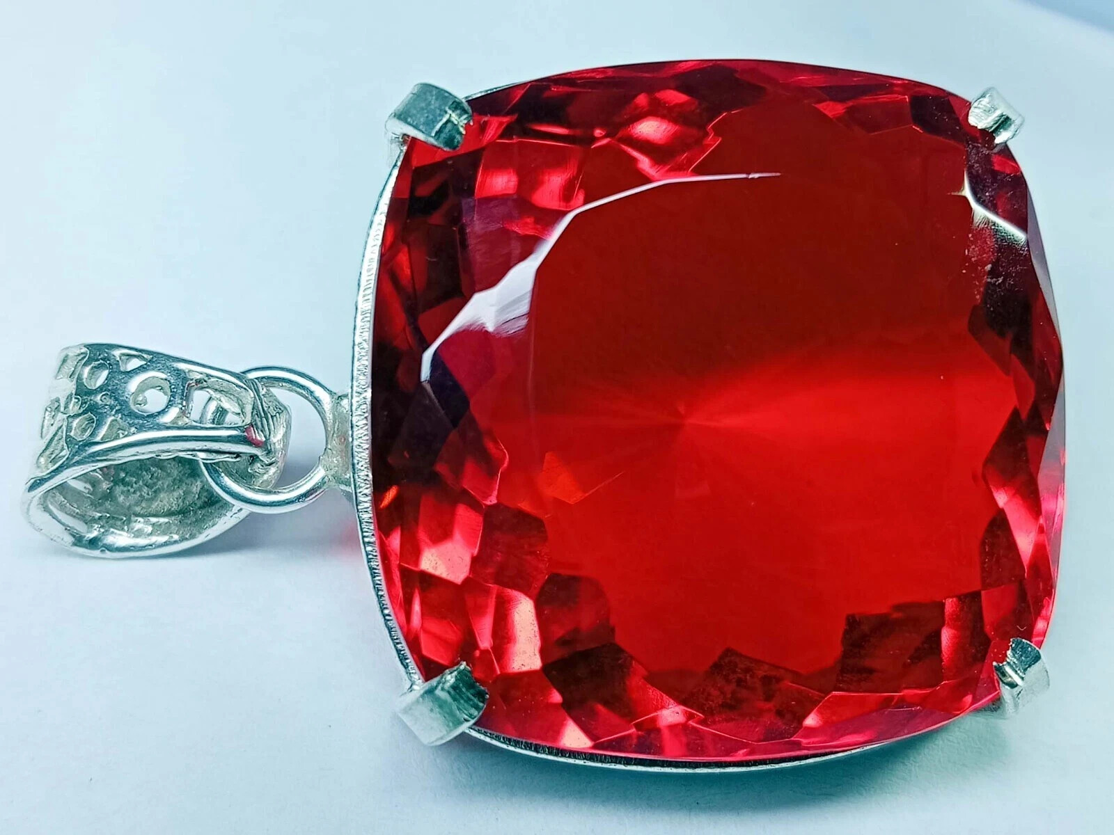 95-96 Ct Red Topaz Pendant Certified Cushion Cut Natural Loose Gemstone PD024