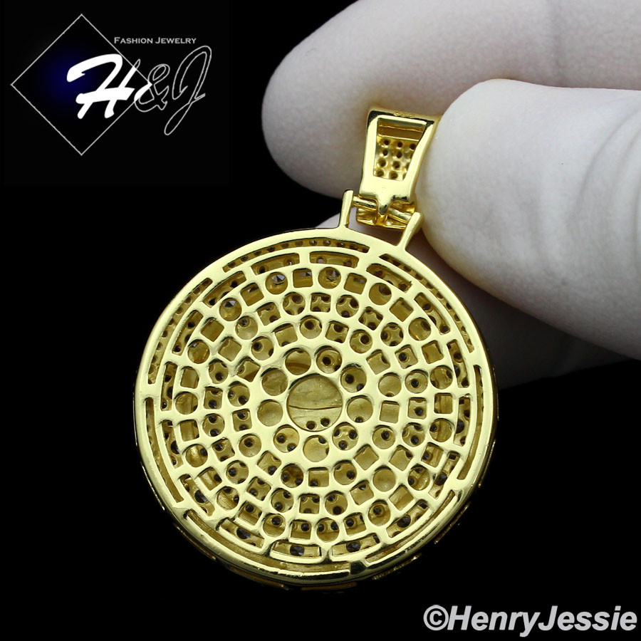 925 STERLING SILVER 24″X2MM GOLD PLATED BEADED CHAIN CUBIC ZIRCONIA PENDANT*G204