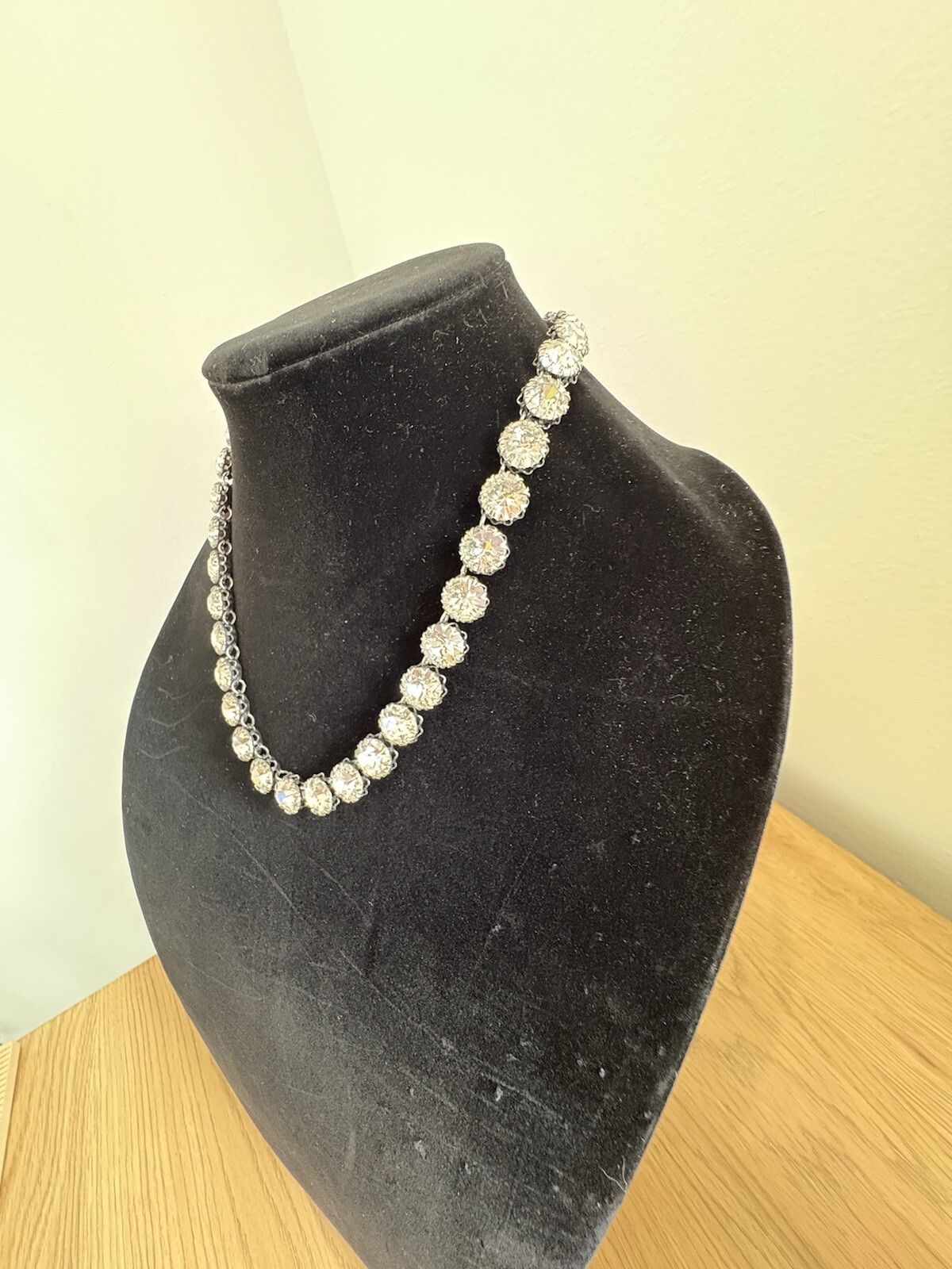 Rare Stella & Dot Necklace 12 mm Crystal Rhinestone Regency Statement 18-19”