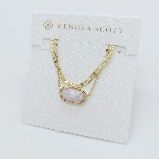 Kendra Scott Elisa Multi Strand Gold Pendant Necklace In Lilac Opal