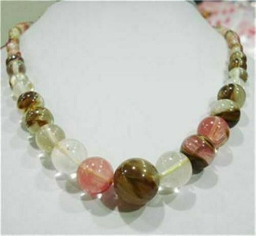 AAA Beautiful Fashion 6-14mm Multi-Color Gemstone Round Beads Necklaces 18in