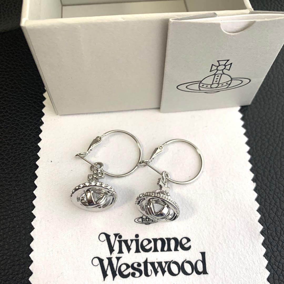 Vivienne Westwood Earrings Pierced Globe Orb Silver NO BOX [EJ373