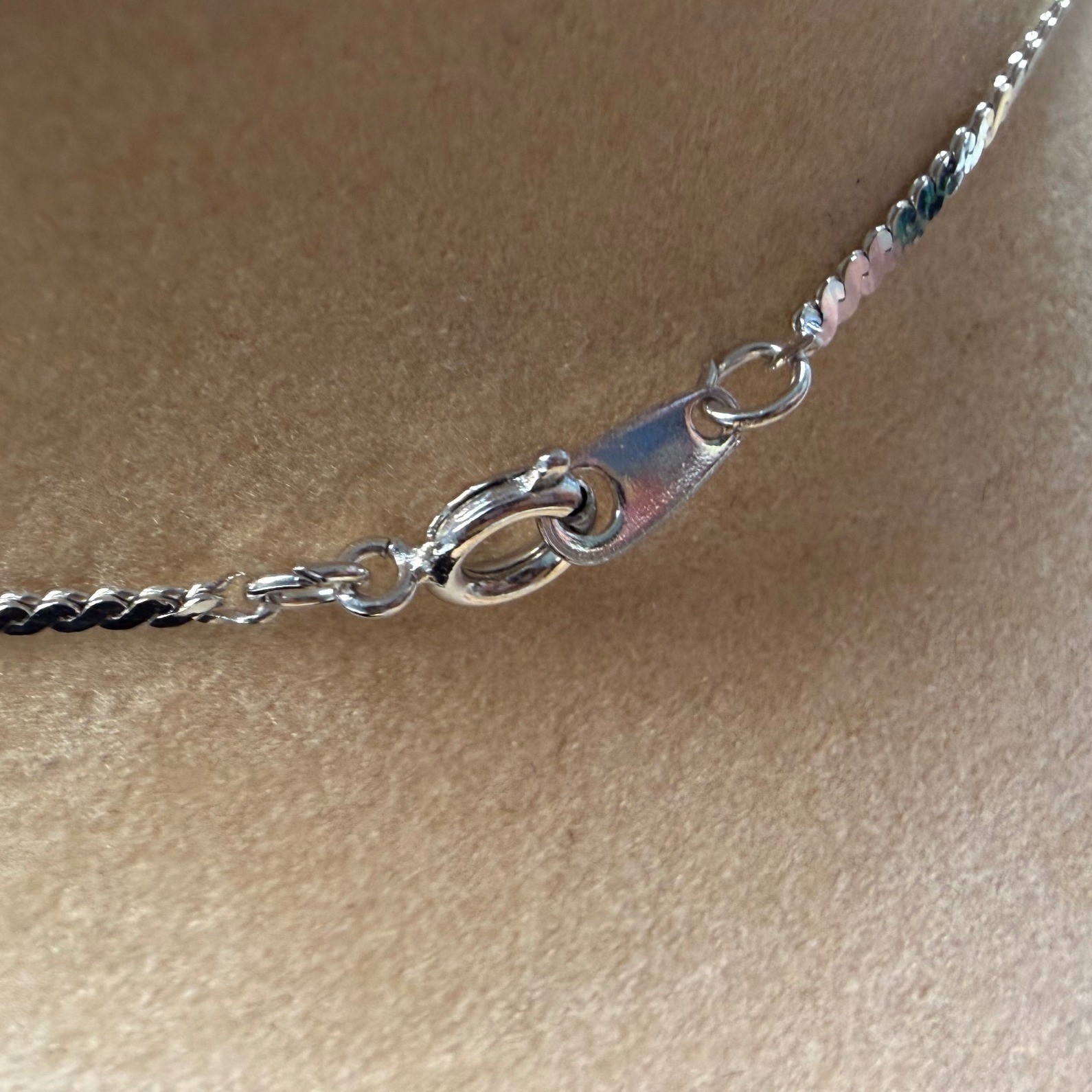 Silver Tone Seashell Pendant Necklace 18 Inch Chain Coastal Beach Jewelry