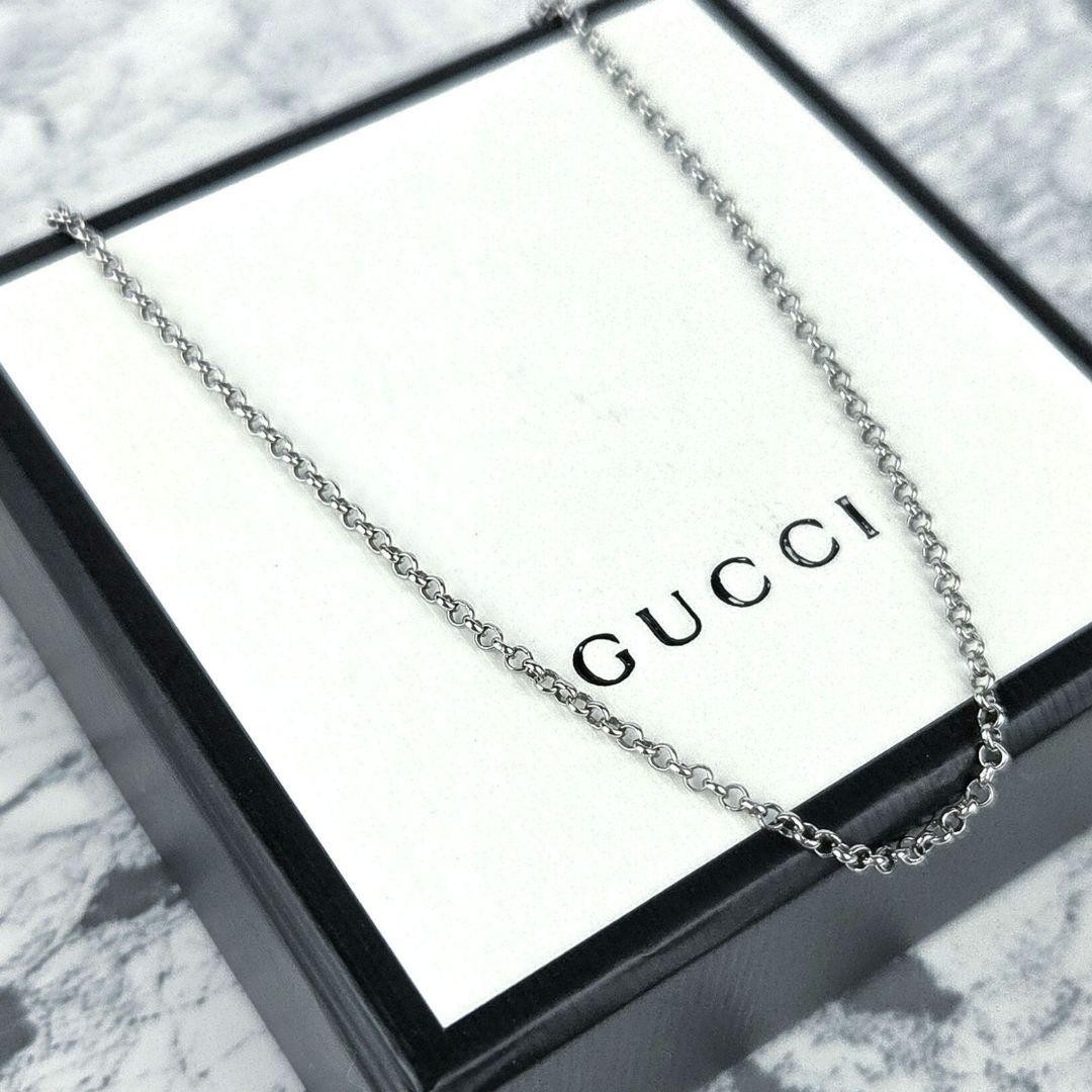 Excellent Gucci Figaro Chain, 50 Length, 2.2 Width, Black Silver,