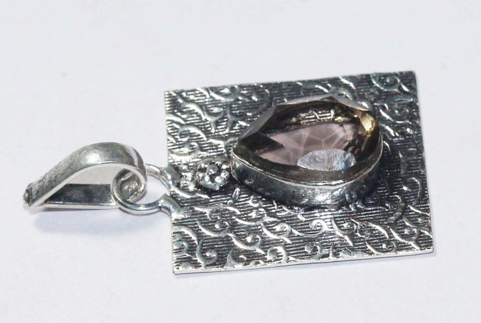 Hydro Smokey Pear Shape Gemstone Handmade Pendent Jewelry Pendant Size 1.5 Inch