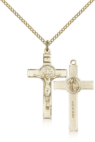 Gold Filled Crucifix Pendant For Women On 18 Chain – 30 Day Money Back Guara…