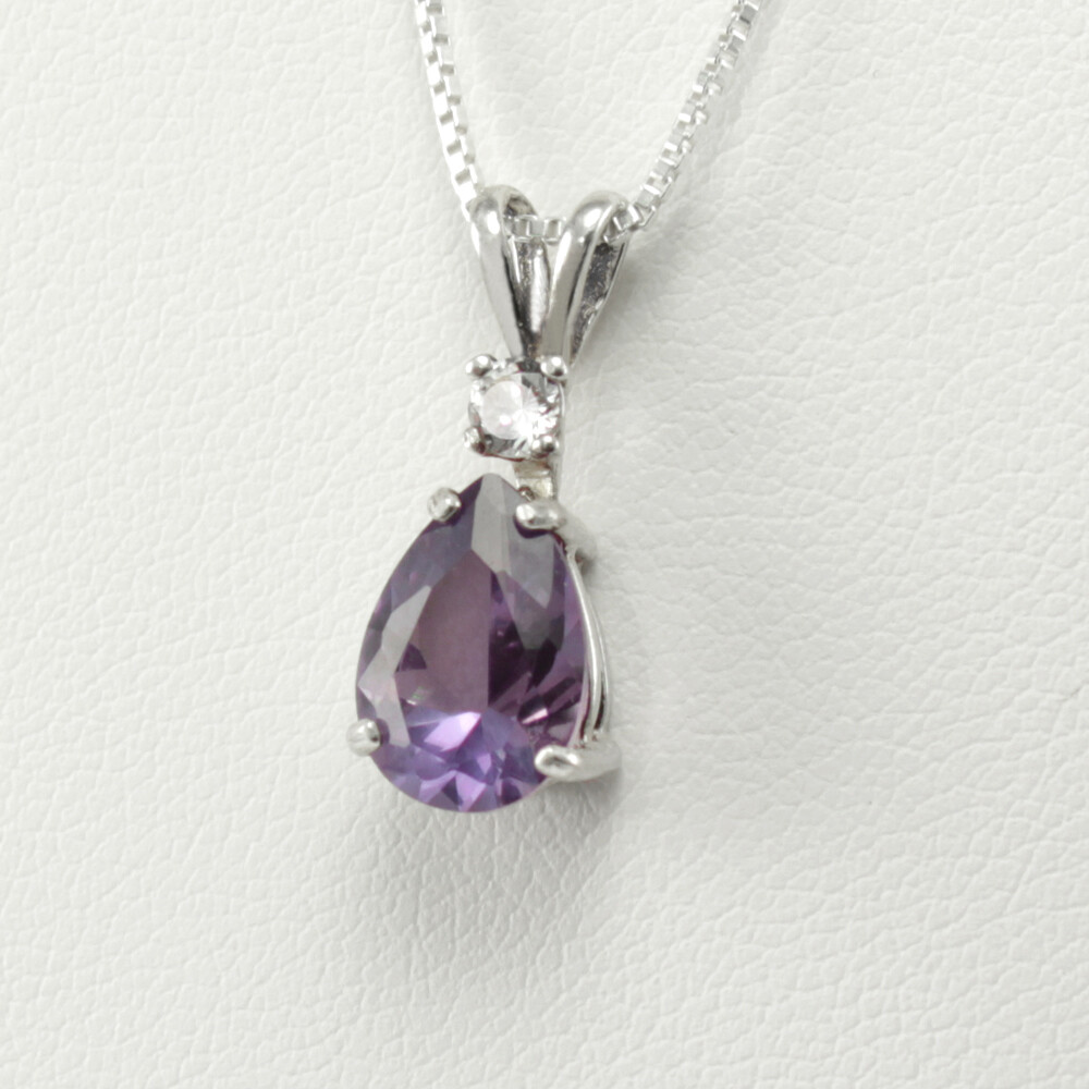 Color-Changing Alexandrite Necklace Sterling Silver 925 / Lab-Created