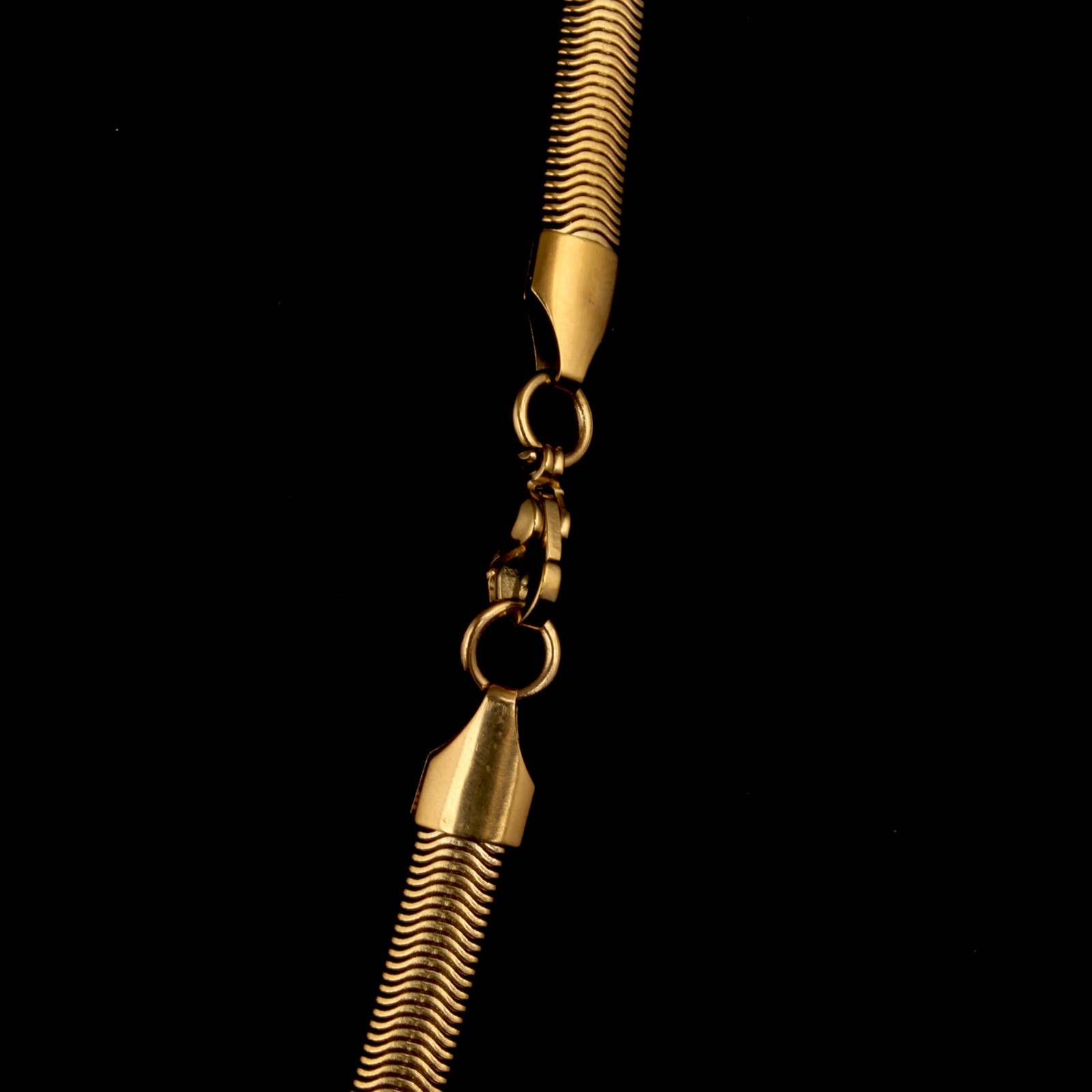 Gold Plated Snake Chain Necklace for Men & Women Smooth Flat Link Chain